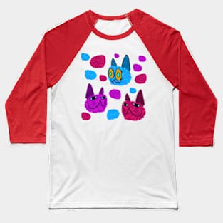 Fuzzy Cats Triple Trouble Baseball T-Shirt